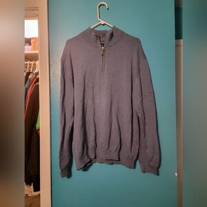 Round Tree and Yorke Blue Half-Zip Sweater